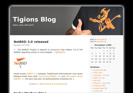 Screenshot: Blog 2005