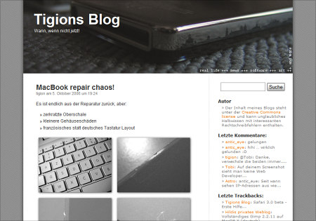Screenshot: Blog 2006