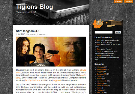 Screenshot: Blog 2007-2008