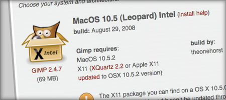 Gimp 2.4.7 für Mac OS X (X11)