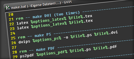Screenshot: LaTeX zu PDF make.bat für Windows