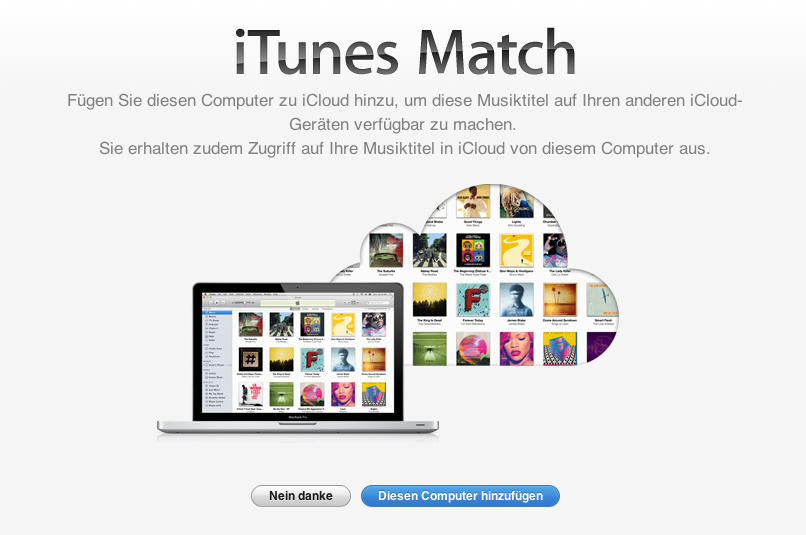 Screenshot: iTunes Match